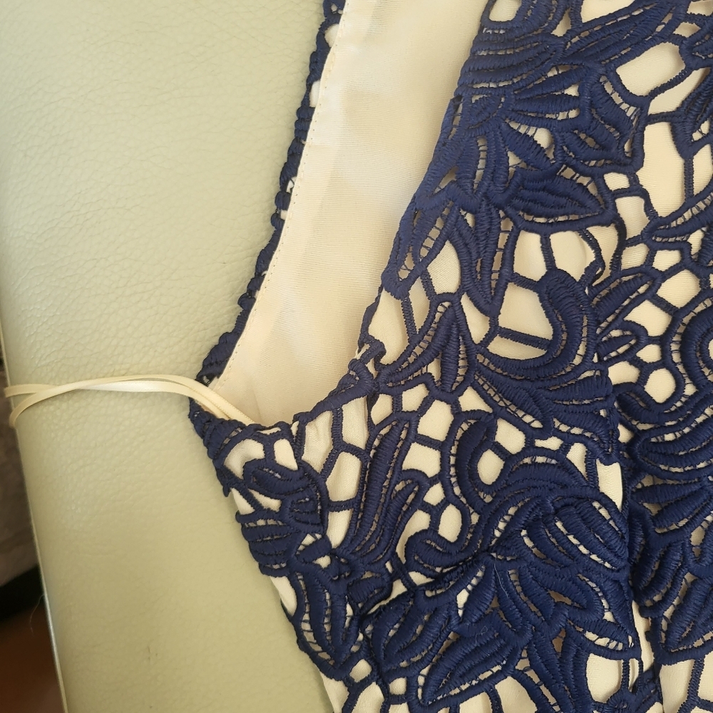 keepsake dress nude with royal blue knee length - Picture 9 of 11